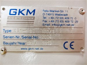GKM KTS-V2 600 Vibrations-Kontrollsieb