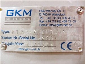 GKM KTS-V2 600 Vibrations-Kontrollsieb
