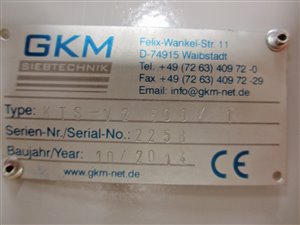 GKM KTS-V2 600 Vibrations-Kontrollsieb