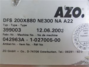 AZO DFS 200x880 NE300 NA A22 Dosierschnecke
