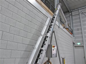 Mobile Steigschnecke mit Einlauftrichter