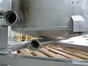 2000 Liter Edelstahltank mit Wägezellen