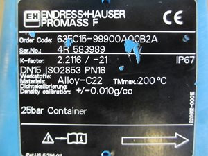 E+H Promass 63F DN15 coriolis Durchflussmesser