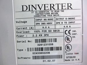 2,2 kW Frequenzumrichter zur stufenlosen Drehzahlregelung